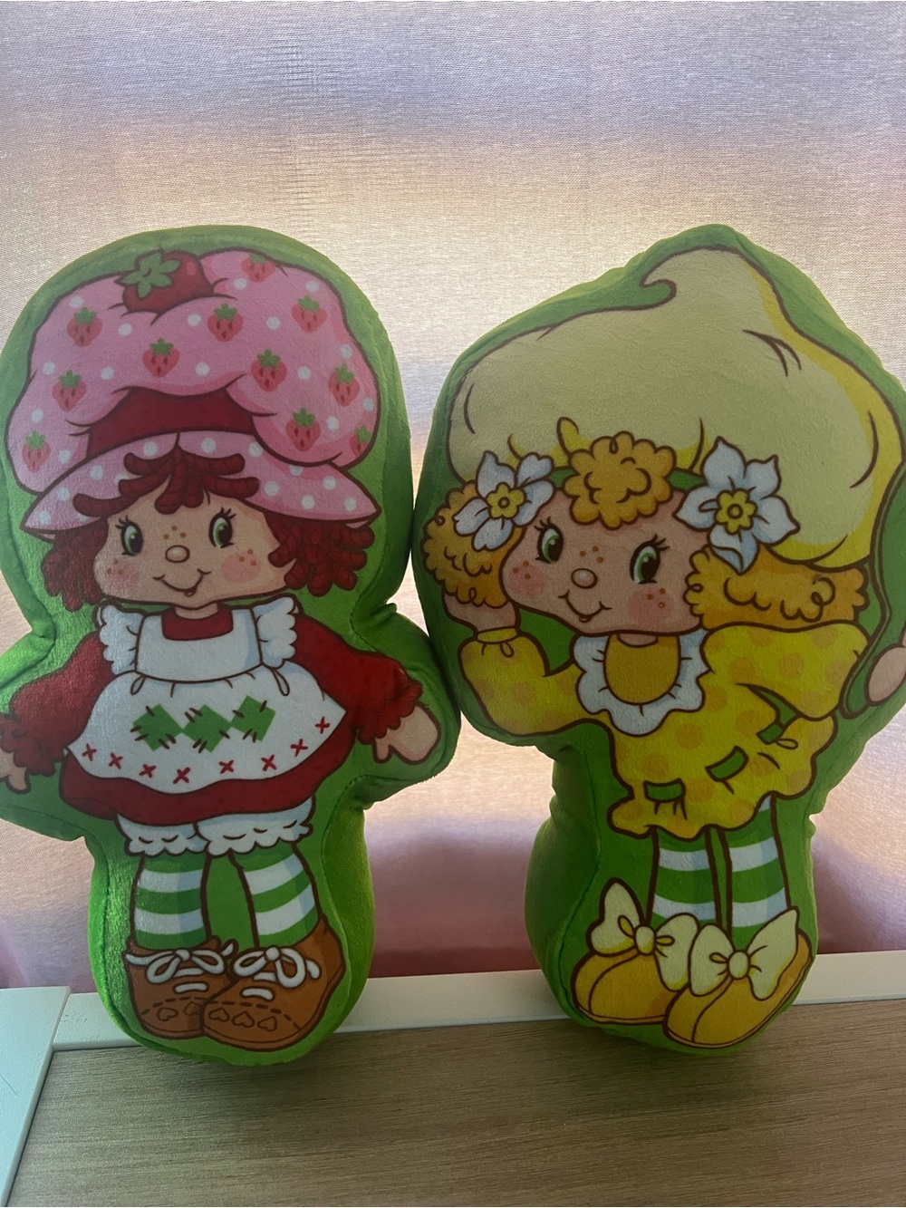 Strawberry Shortcake and Lemon Meringue character plush pillows